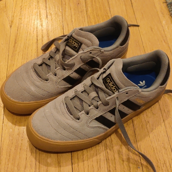 Busenitz Adidas Gray and Black Sneakers with Tan Sole - Picture 1 of 4